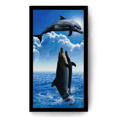Diamantové-malování-delfíni-v-moři-obraz-rám-opt