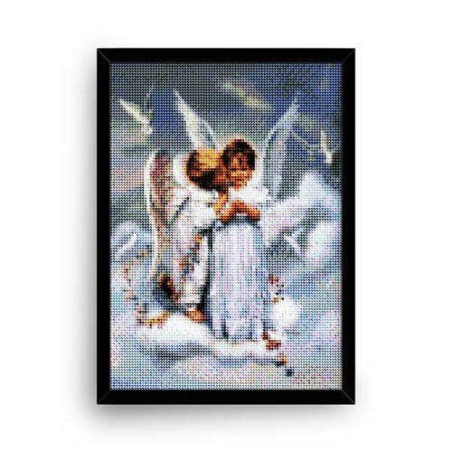 Diamantové-malování-andílci-děti-obraz-rám