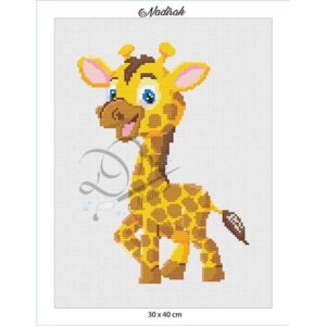 žirafa-šablona-30x40-výška-diamantové-malování
