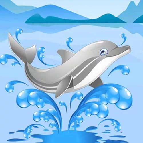 Diamantový obraz kreslený delfín