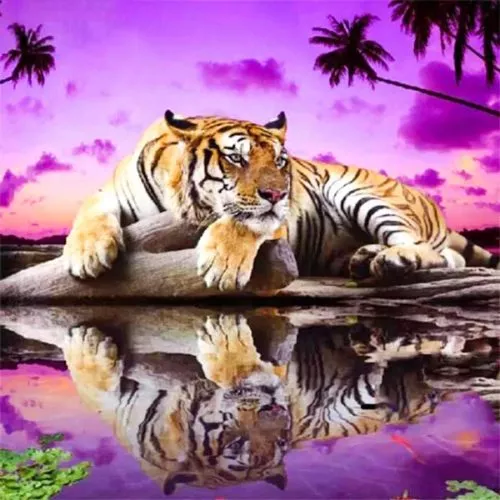 Diamantové malování diamantový obraz dřímajíci tygr