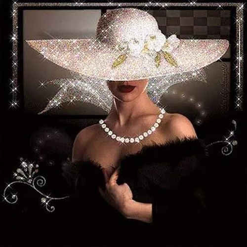 Diamantové-malování-art-modelka-v--klobouku