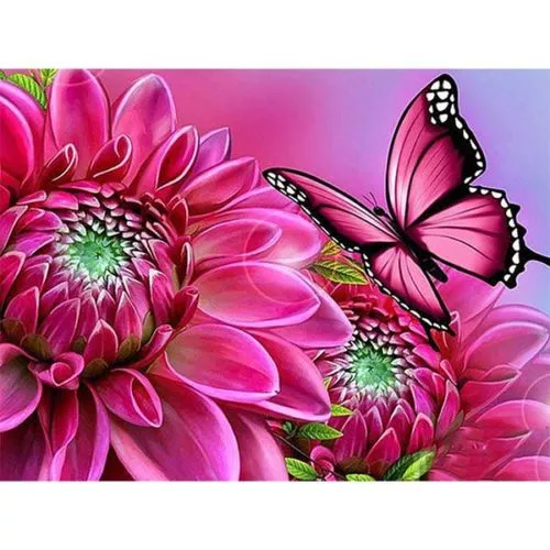 Diamantové-malování-fialové-květy-s-motýlem