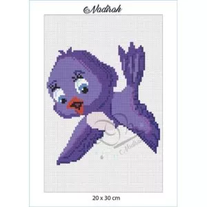 Ptáček-fialový-šablona-20x30-diamantové-malování