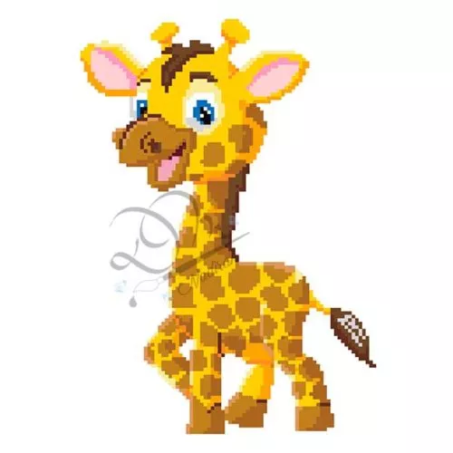 Žirafa-šablona-diamantové-malování