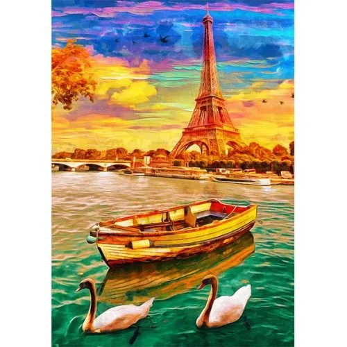 Diamantové-malování-člun-u-Eiffelove-věže