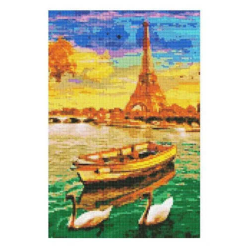 Diamantové-malování-člun-u-Eiffelove-věže-ram-zed