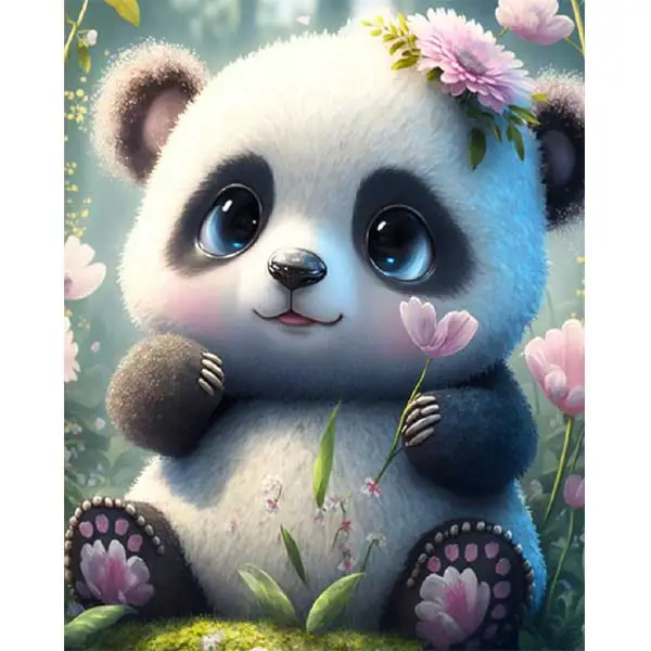 Diamantové-malování-malá-panda