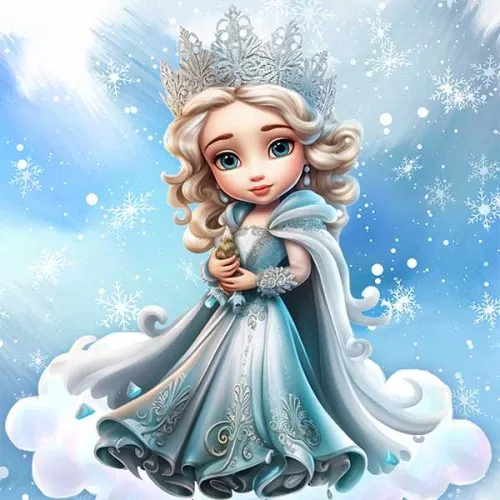 Diamantové-malování-sněhová-princezna