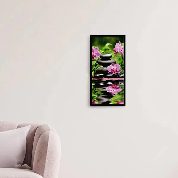 diamantove-malovani-orchidej-fialova-a-kaminky-ram-stena