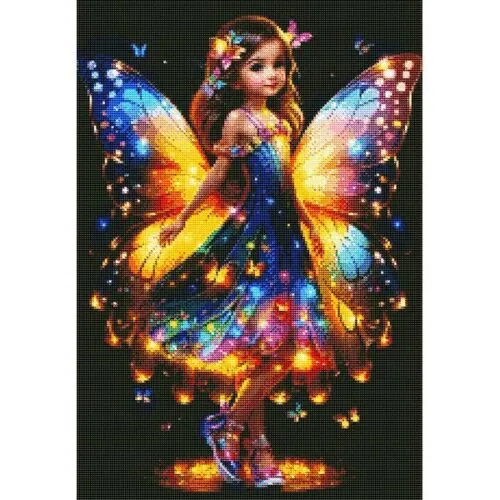 Diamantové malování motýlí detčátko obraz