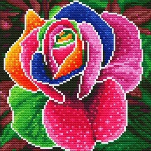 Diamantový-obraz-svítící-barevná-růže