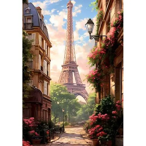 Diamantové-malování Eiffelova-věž-ulička